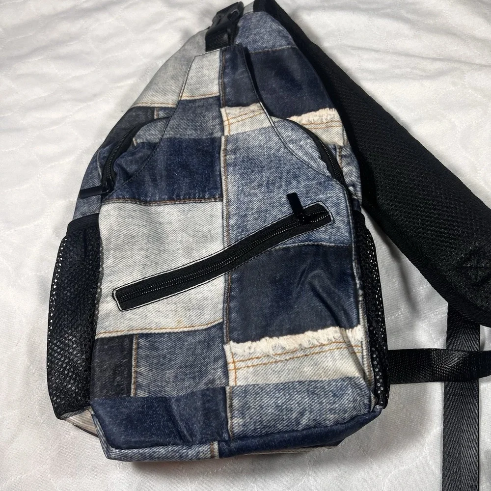 Retro Blue Jean Printed Sling Bag New